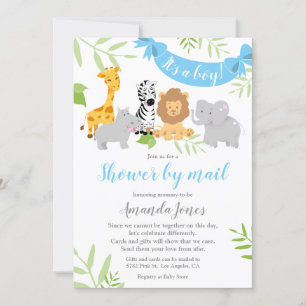 Invitación del niño de Baby Shower de animales sal