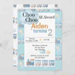 Invitación del niño de cumpleaños Choo choo