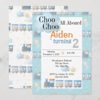 Invitación del niño de cumpleaños Choo choo
