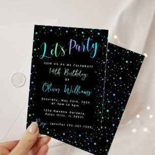 Invitación del niño de cumpleaños del neonato verd