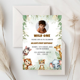 Invitación del niño de cumpleaños del Safari de la