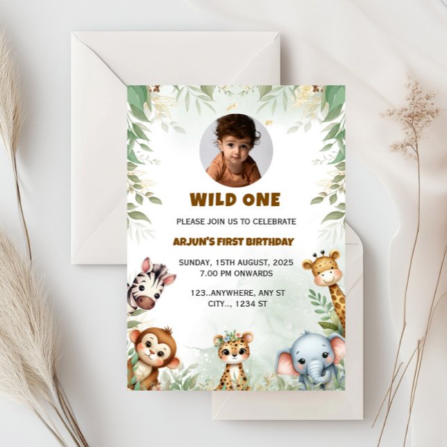 Invitación del niño de cumpleaños del Safari de la (Subido por el creador)