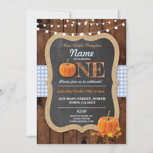 Invitación del niño de la primera fiesta de cumple (Anverso)