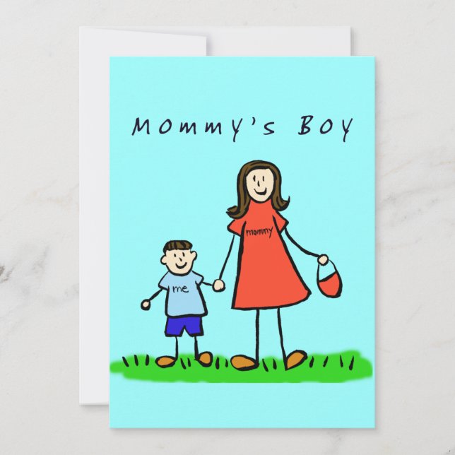 Invitación del niño de mamá (pelo de brunette) (Anverso)