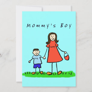 Invitación del niño de mamá (pelo de brunette)