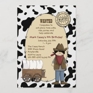 Invitación del niño del vaquero