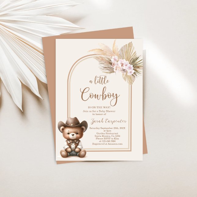 Invitación del niño pequeño niño de Cowboy Boho Ba (Subido por el creador)
