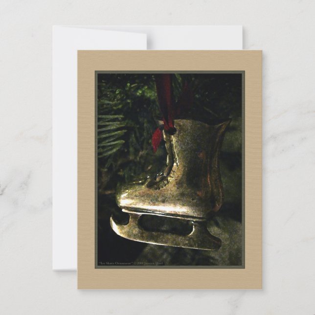 Invitación del ornamento del patín de hielo (Anverso)