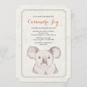 Invitación del oso de koala