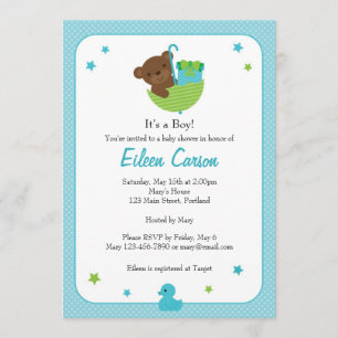 Invitación del oso de peluche