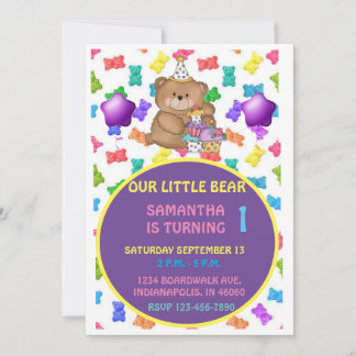 Invitación del oso de peluche | Invitación a los n