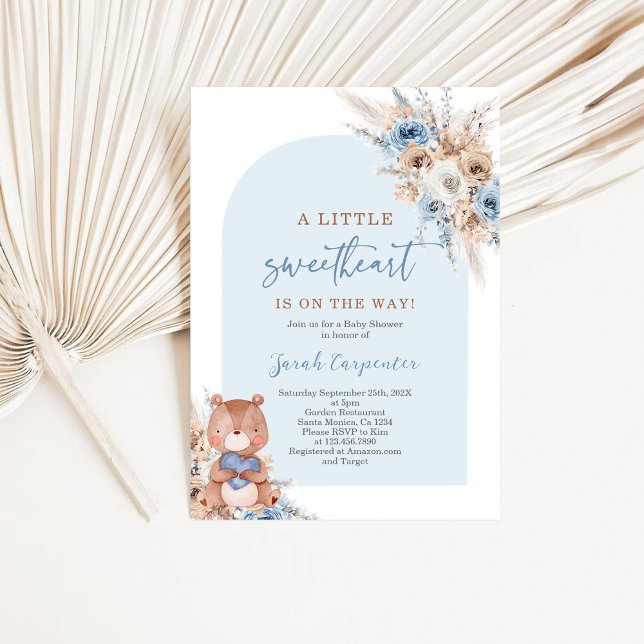 Invitación del oso de San Valentín de Baby Shower (Subido por el creador)
