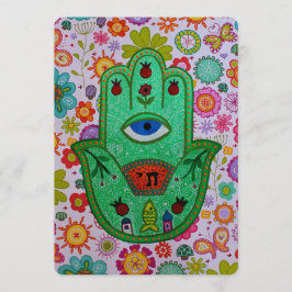 INVITACIÓN DEL PALO MITZVAH DE LA BARRA DE HAMSA
