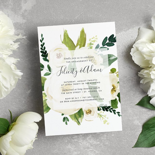 Invitación del partido Alabaster Floral Engagement (Subido por el creador)