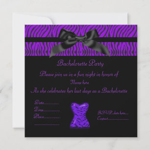 INVITACIÓN DEL PARTIDO ANIMAL PURPLE BACHELORETTE 