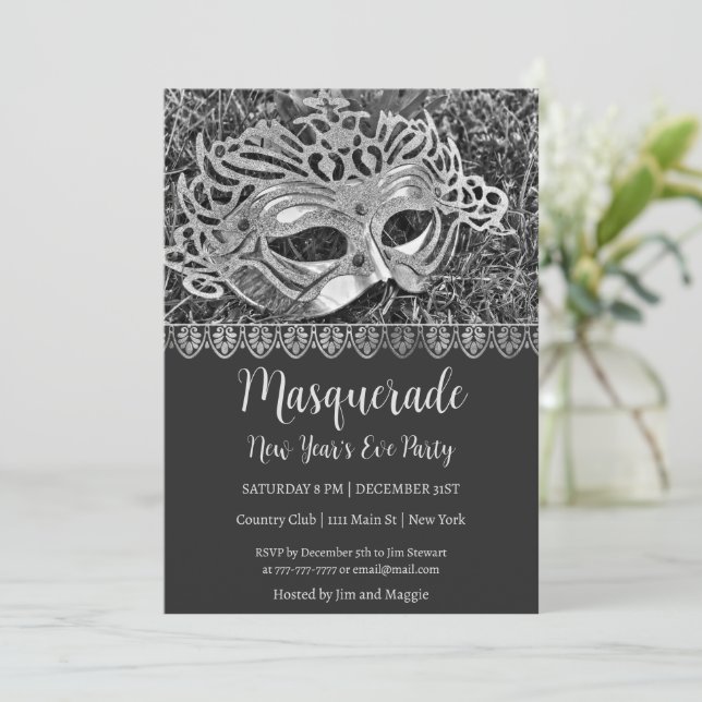 Invitación del partido Año Nuevo de la mascarada d (Anverso de pie)