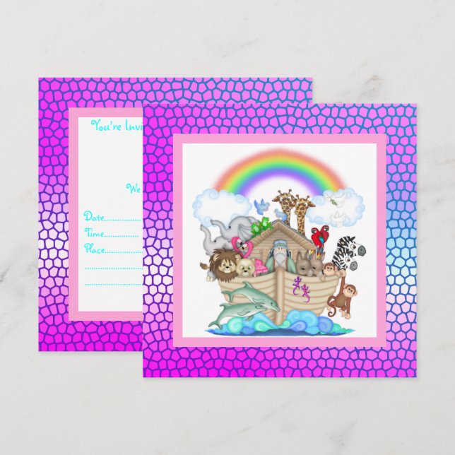 INVITACIÓN DEL PARTIDO ARCO NOAHS de color Pastel (Anverso / Reverso)