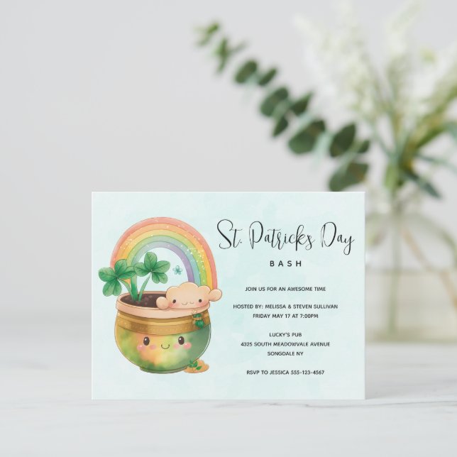 Invitación del partido arcoiris y amante del Día d (Anverso de pie)
