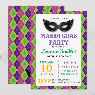 Invitación del partido Argyle Mardi Gras