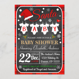 Invitación del partido Baby Shower de Navidades