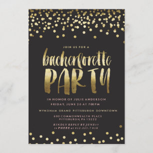 Invitación del PARTIDO BACHELORETTE CONFETTI SPARK