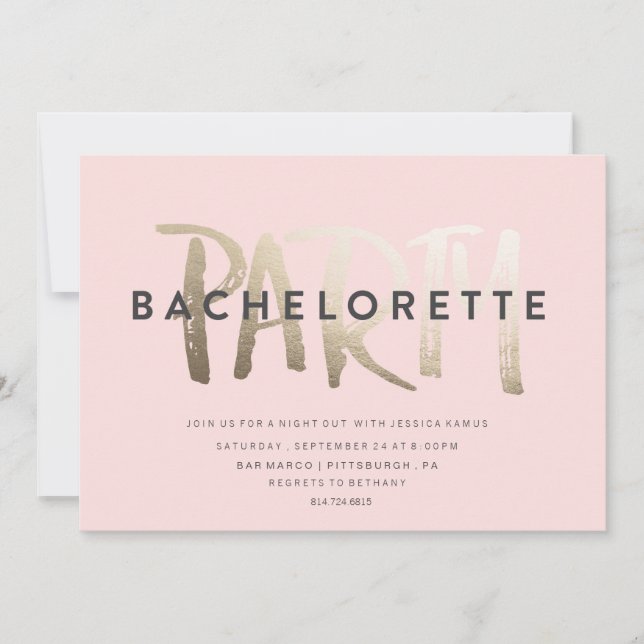 INVITACIÓN DEL PARTIDO BACHELORETTE // RELIEVE MET (Anverso)