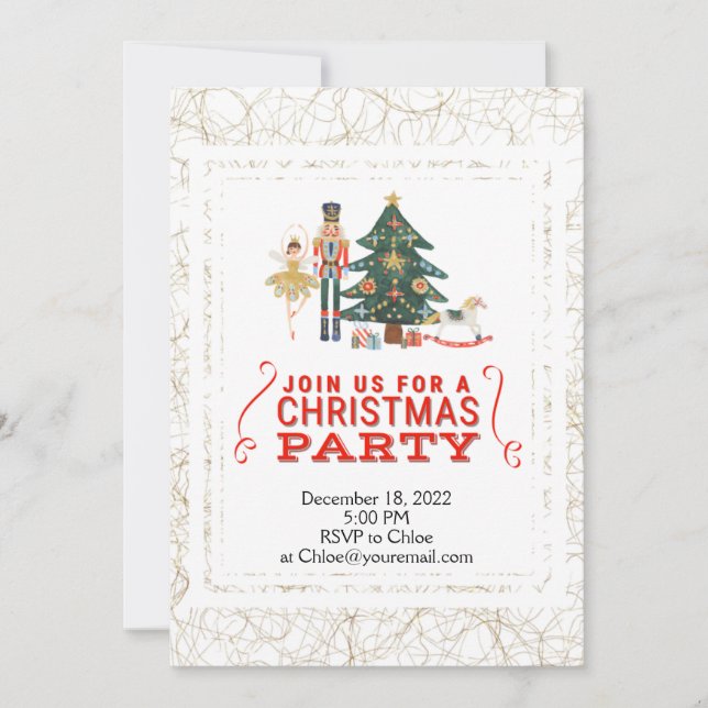Invitación del Partido Ballet de los navidades Nut (Anverso)