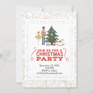 Invitación del Partido Ballet de los navidades Nut