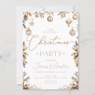 Invitación del partido Baubles Gold Navidades