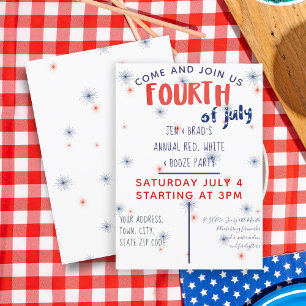 Invitación del Partido Blanco Rojo y Booze del 4 d