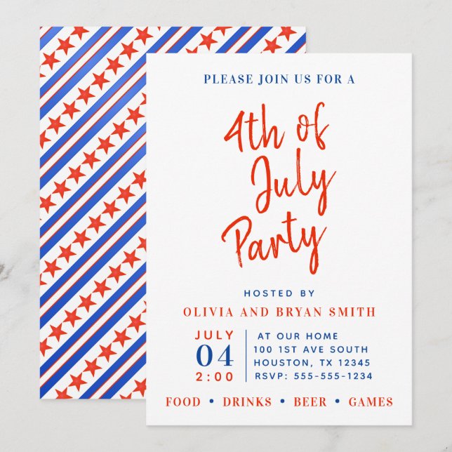Invitación del Partido Blanco y Azul del 4 de juli (Anverso / Reverso)