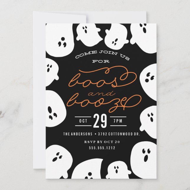INVITACIÓN DEL PARTIDO BOOS Y BOOZE HALLOWEEN (Anverso)