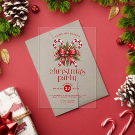 Invitación del partido Candy Cane de los navidades