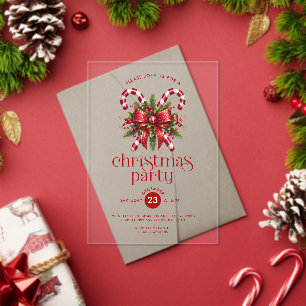 Invitación del partido Candy Cane de los navidades