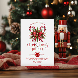 Invitación del partido Candy Cane de los navidades