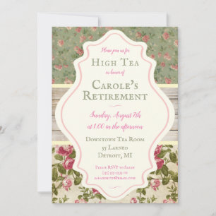 Invitación del Partido Chic a Shabby, floral y vic