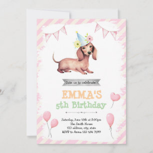 Invitación del partido chica de Dachshund