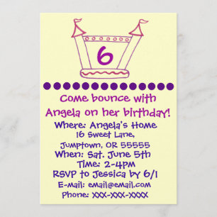 Invitación del partido Chicas de Bouncy House