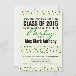 Invitación del partido Confetti 2015 Graduación