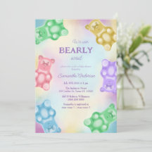 Invitación del partido de Baby Shower Gummy Bear