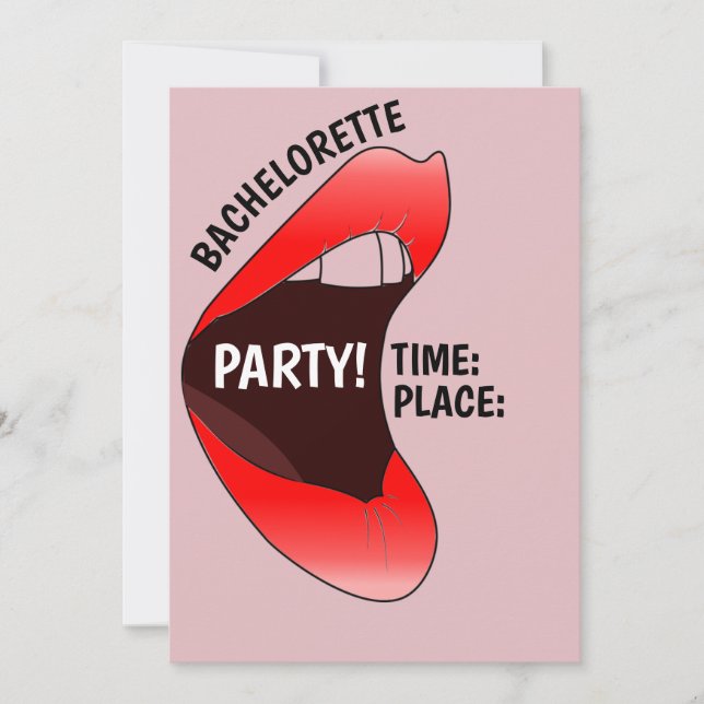 INVITACIÓN DEL PARTIDO DE BACHELORETTE DE LIPS ROJ (Anverso)