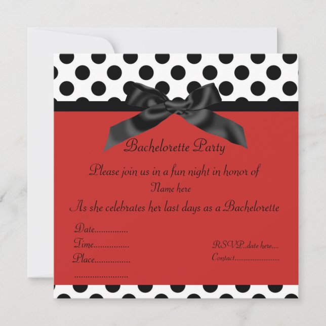 INVITACIÓN DEL PARTIDO DE BACHELORETTE EN BLANCO R (Anverso)