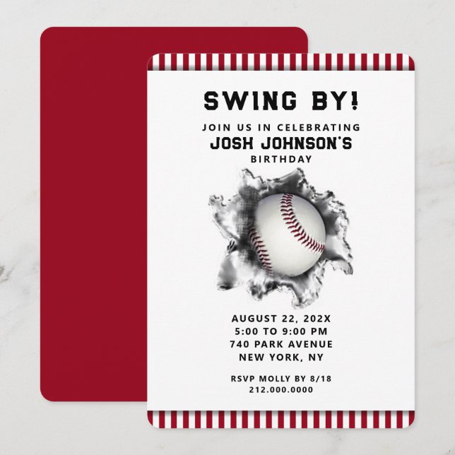 Invitación del partido de béisbol (Anverso / Reverso)