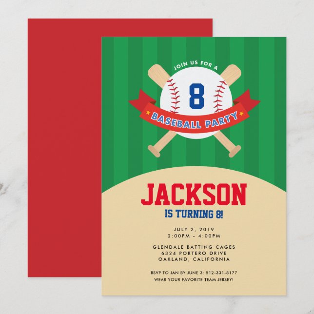Invitación del partido de béisbol (Anverso / Reverso)