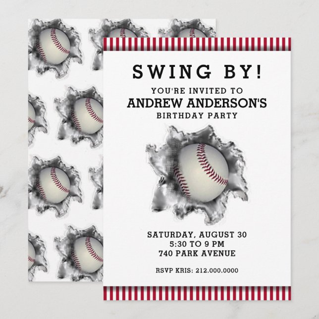 Invitación del partido de béisbol (Anverso / Reverso)