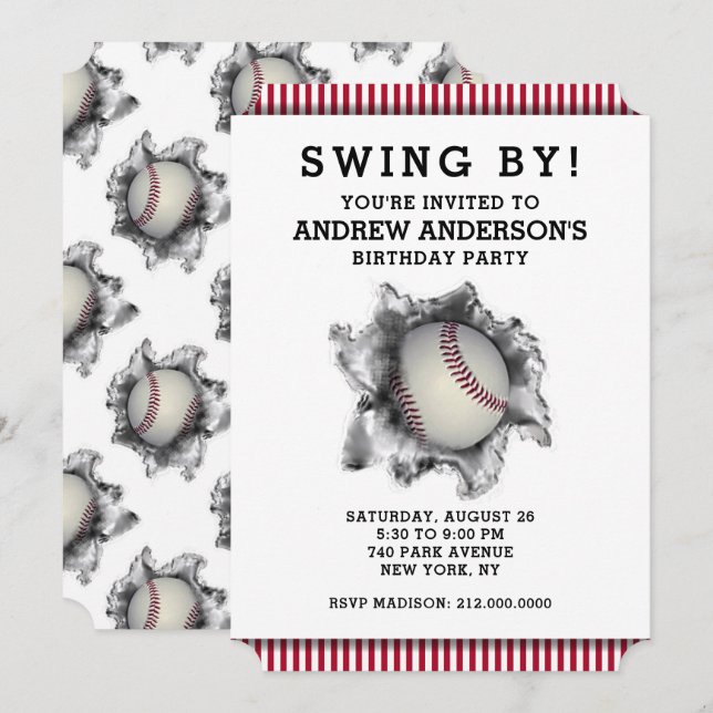 Invitación del partido de béisbol (Anverso / Reverso)