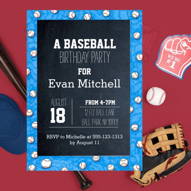 Invitación del partido de béisbol Chalkboard (Subido por el creador)