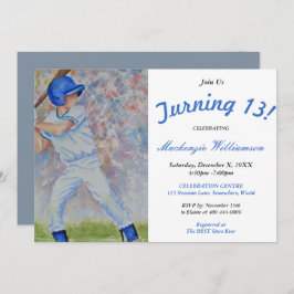 INVITACIÓN DEL PARTIDO DE BÉISBOL DE 13 AÑOS