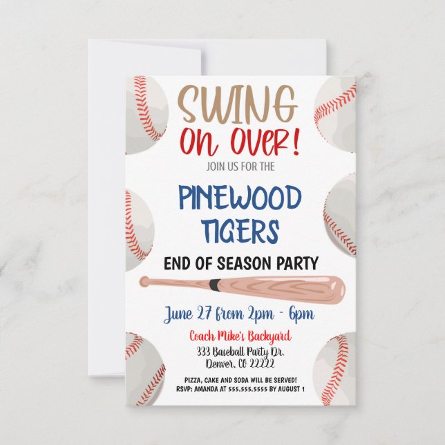 Invitación del partido de Béisbol Fin de la Tempor (Anverso)