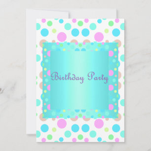 INVITACIÓN DEL PARTIDO DE bonito PASTEL POLKA+DOT